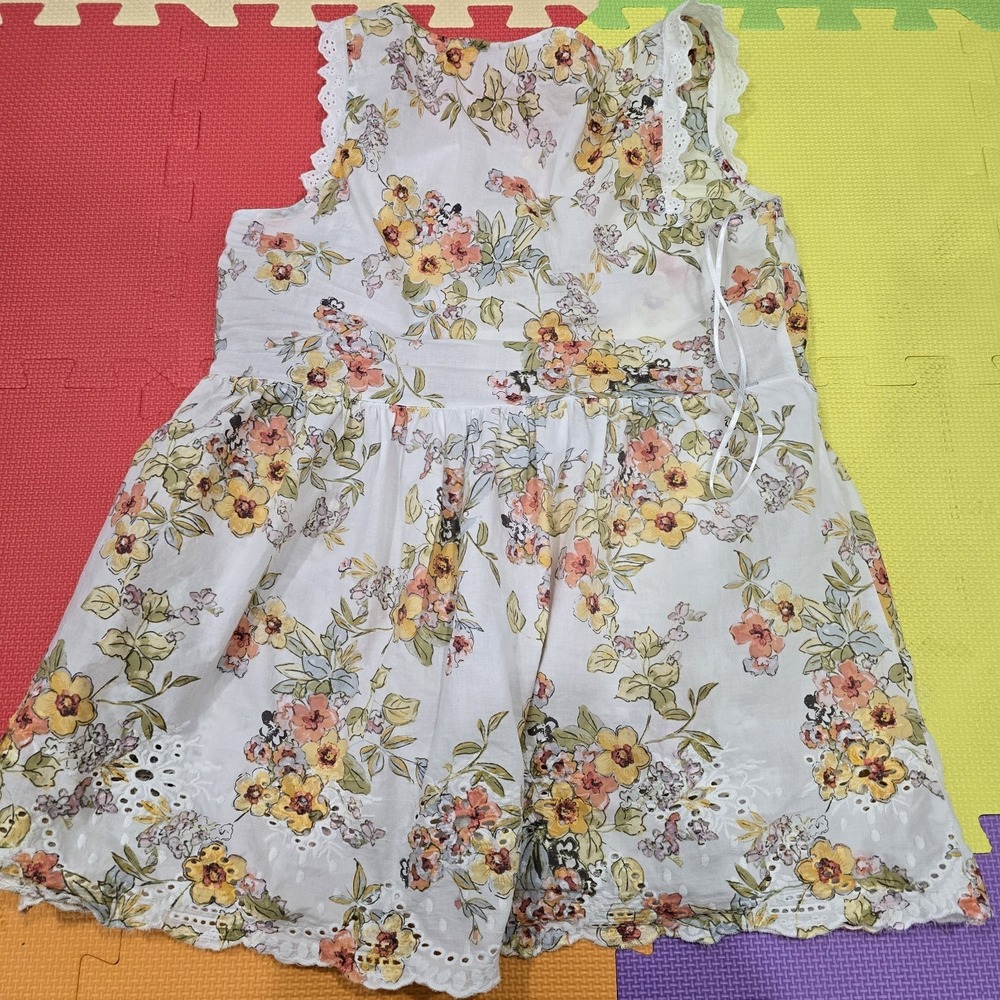 Lauren Conrad LC Floral Eyelet Cotton Top Sleeveless Boho Blouse XS - Picture 8 of 9